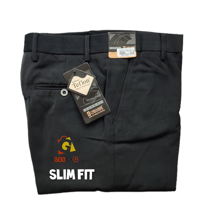 Gambar Celana Formal Hitam Cardinal Slim fit size 27 sd 32 - Hitam, 27 dari ForMix undefined Tokopedia