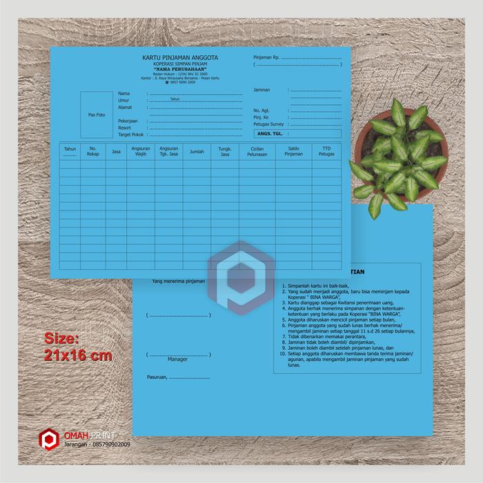 Gambar Kartu Angsuran - Murah - Biru dari Omah-Print undefined Tokopedia