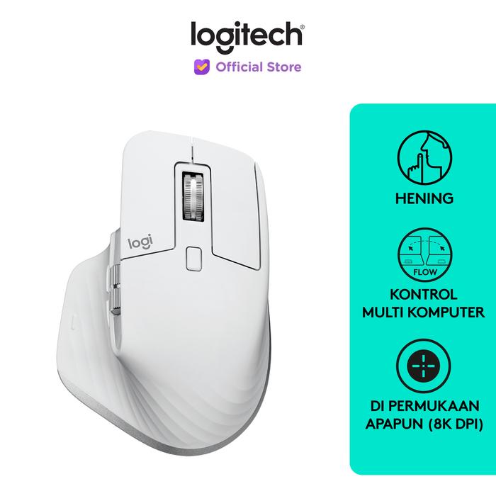 Gambar Logitech MX Master 3S Performance Mouse Wireless Bluetooth Quiet Click - Pale Grey dari Logitech Official Store undefined Tokopedia