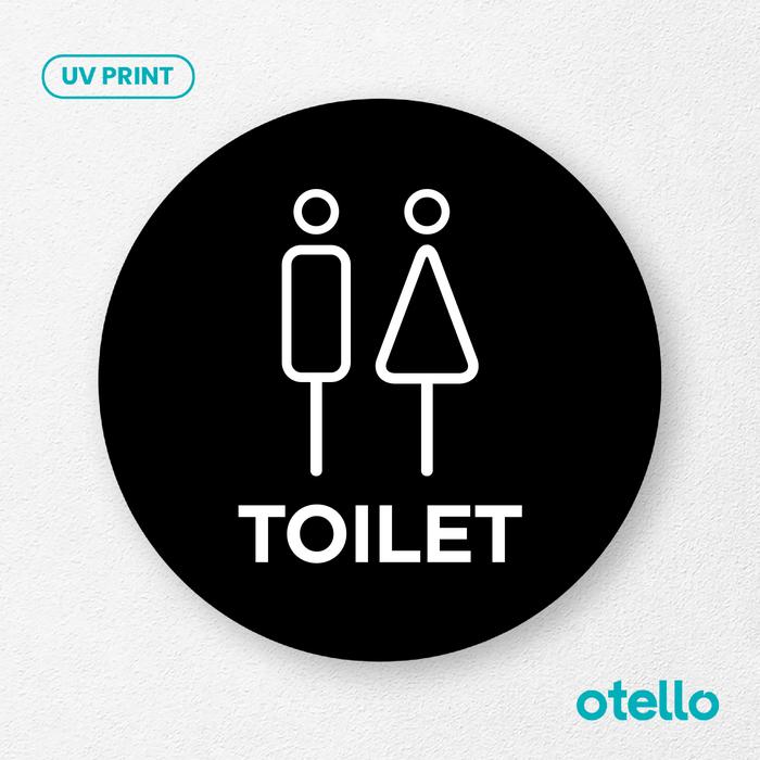 Gambar Toilet Pria Wanita Signage Acrylic Sign Board Akrilik Papan Label WC - Bulat Hitam, 15 cm dari Otello Studio undefined Tokopedia