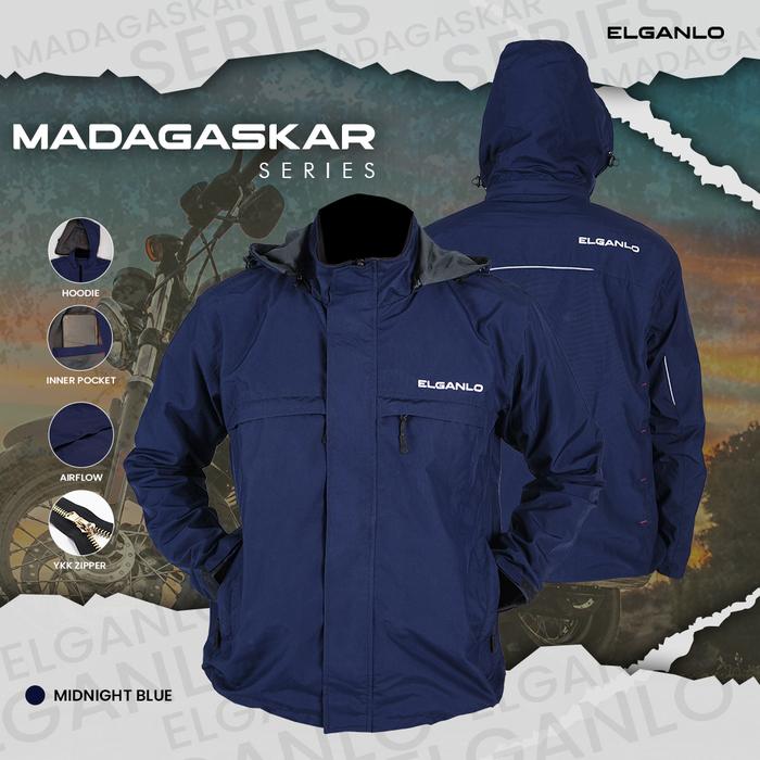 Gambar Jaket Motor Pria Warna Navy Bahan Parasut Windproof - Jacket Riding Waterproof Outdoor Motor Distro BIg Size - ELGANLO Madagaskar seires - BLUE, S dari ELGANLO undefined Tokopedia