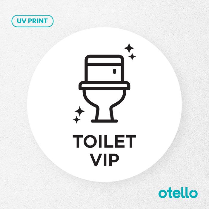 Gambar Toilet VIP Signage Acrylic Sign Board Akrilik Papan Label WC Restroom - Bulat Putih, 20 cm dari Otello Studio undefined Tokopedia