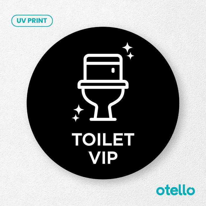 Gambar Toilet VIP Signage Acrylic Sign Board Akrilik Papan Label WC Restroom - Bulat Hitam, 15 cm dari Otello Studio undefined Tokopedia