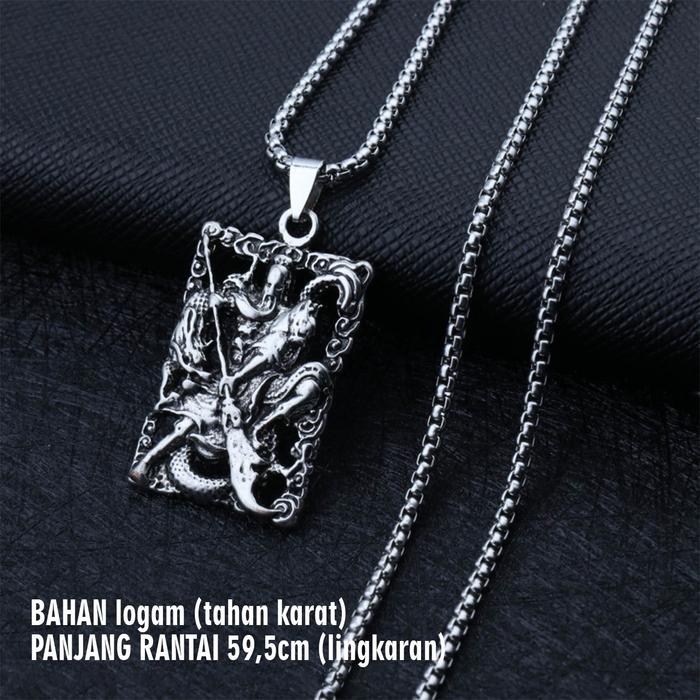 Gambar Kalung pria keren kekinian titanium gothic rantai panjang skull devil - dewa guan yu dari numbertwo ID undefined Tokopedia