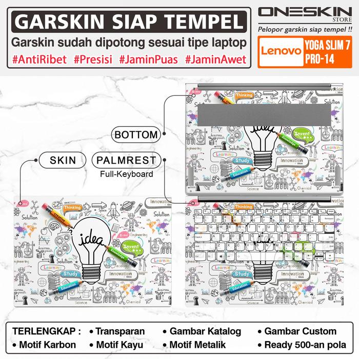 Gambar Precut Garskin Sticker Laptop Skin Perfect Fit Kompatibel untuk Lenovo Yoga Slim 7 7i Pro-14 14ACH5 14IHU5 14ITL5 Gambar Fullbody Karbon - Full Body dari Oneskin Store Indonesia undefined Tokopedia
