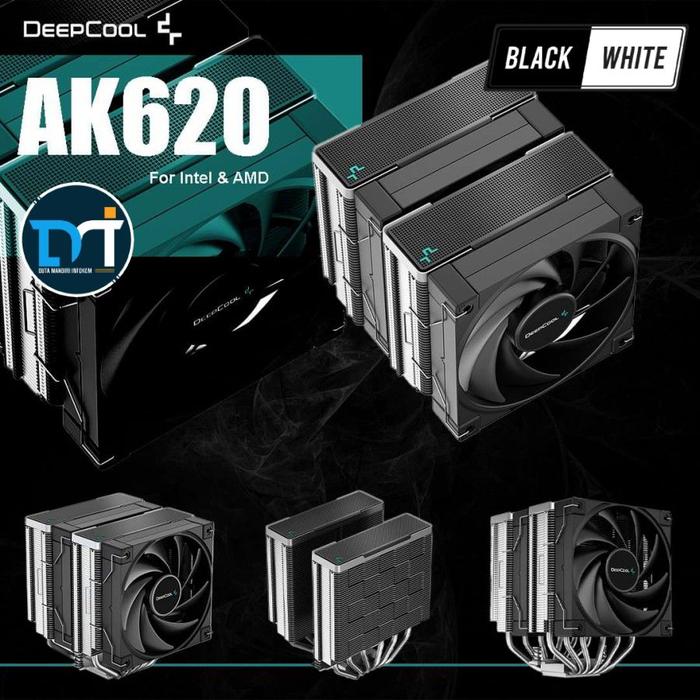 Gambar DeepCool AK620 I WH - High Performance Dual Fan Tower Air CPU Cooler - Black Edition dari Duta Mandiri Infokom undefined Tokopedia