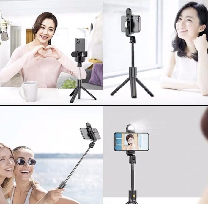 Gambar Tripod Tongsis Lampu Bluetooth Remote Selfie Stick LED Flash Tripod - +Plus Lampu LED dari Bima Accessories undefined Tokopedia