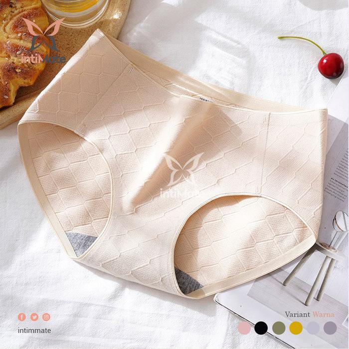 Gambar Celana Dalam Wanita Katun Lentur dan Menyerap Keringat - Krem, XXL dari Intimmate undefined Tokopedia