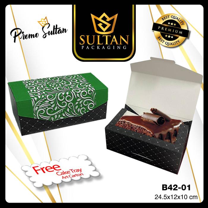 Gambar KOTAK KUE|BOLU|BROWNIES|MURAH|MAKANAN|SERBAGUNA|DUS|BOX|PACKAGING|B42 - 24.5X12X10HIJAU dari Sultan Packaging undefined Tokopedia