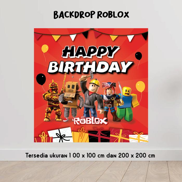 Gambar BACKDROP ROBLOX BANNER DEKORASI SPANDUK ROBLOX HAPPY BIRTHDAY ULTAH - TANPA NAMA (B), 200 x 100 cm dari Scarllet Party undefined Tokopedia