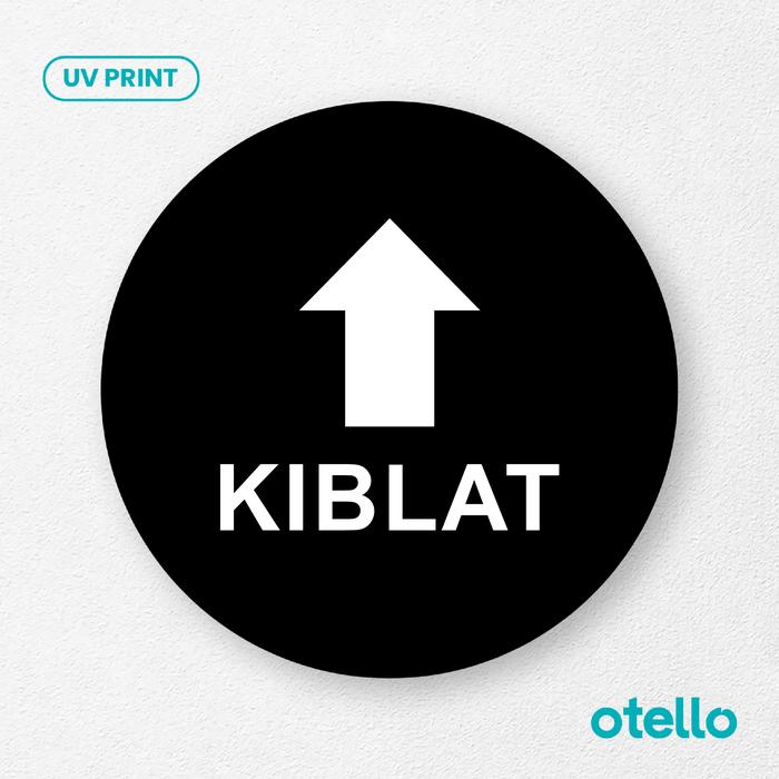 Gambar Arah Kiblat Sign Board Akrilik Acrylic Signage Label Sticker Penunjuk - Bulat Hitam, 15 cm dari Otello Studio undefined Tokopedia