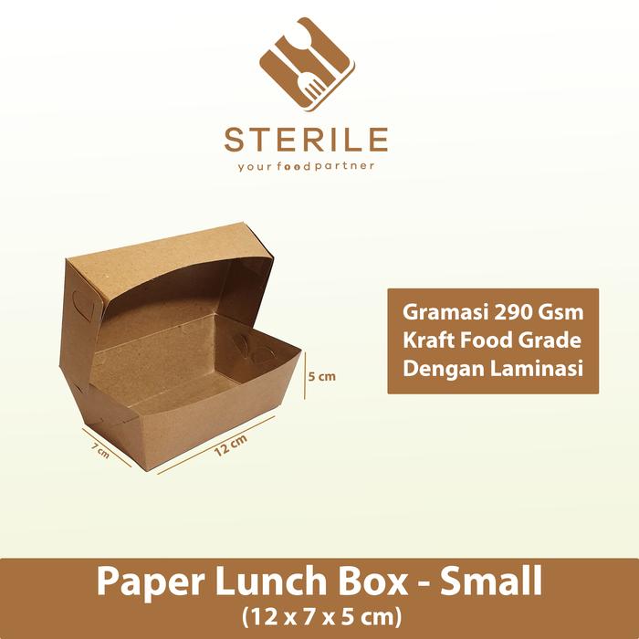 Gambar paper lunch box craft / kotak makan kertas coklat full laminasi - small dari Sterile ID undefined Tokopedia