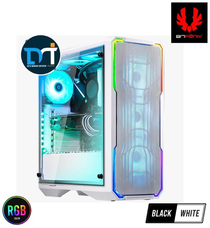 Gambar BitFenix ENSO MESH ARGB - Tempered Glass Mid-Tower Gaming Case - White Edition dari Duta Mandiri Infokom undefined Tokopedia