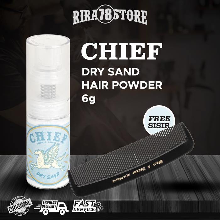 Gambar CHIEF DRY SAND HAIR POWDER 6 GRAM BPOM FREE SISIR EXSKLUSIF dari RIRA STORE 78 undefined Tokopedia