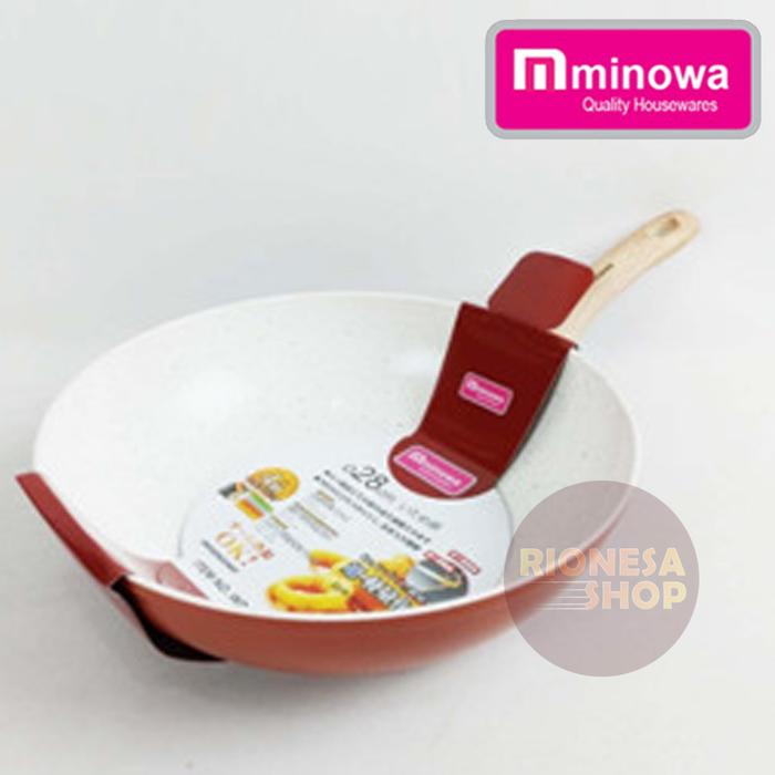 Gambar Wok Pan 26 / 28 / 30 cm Rosela Minowa Marble Induksi Wajan TUTUP KACA - 26 cm, TANPA Tutup dari Rionesa Shop undefined Tokopedia