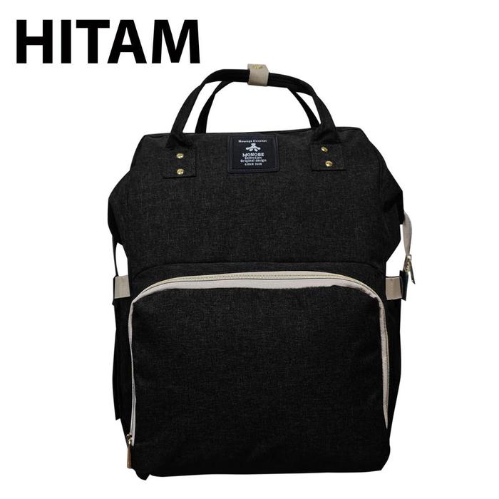 Gambar MOJI - TAS RANSEL DIAPER BAG MONOBE DENGAN TROLLEY 4 RODA / TAS BAYI - Hitam dari Daco_Chan. undefined Tokopedia