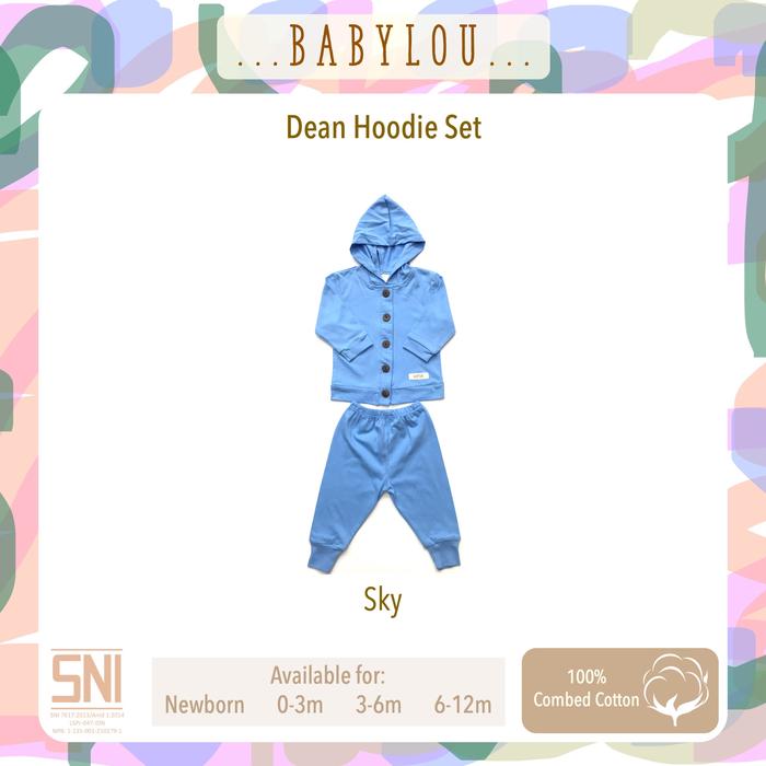Gambar Babylou Dean Hoodie Set - Sky, 0-3 bulan dari Babylou Official Store undefined Tokopedia