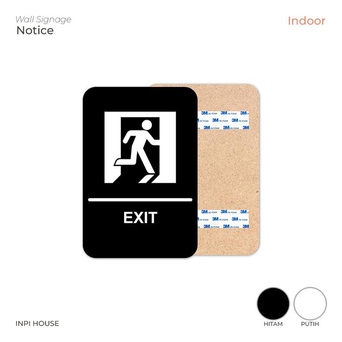 Gambar exit signage - pintu exit - papan tanda arah exit - wayfinding exit - Hitam dari INPI House undefined Tokopedia