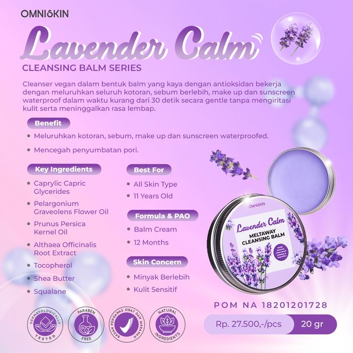 Gambar Lavender Calm - Meltaway Cleansing Balm 80gr - 20GR dari OMNISKIN Kota Surabaya Tokopedia