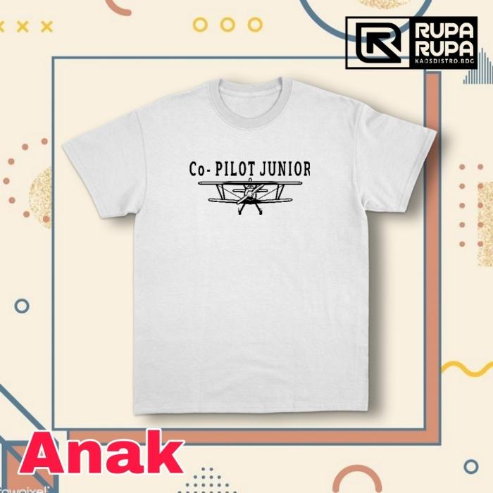 Gambar Kaos Couple Keluarga Pilot Co-Pilot Junior Co-Pilot - Anak Putih, M dari Rupa'Rupa_KaosDistro_BDG undefined Tokopedia