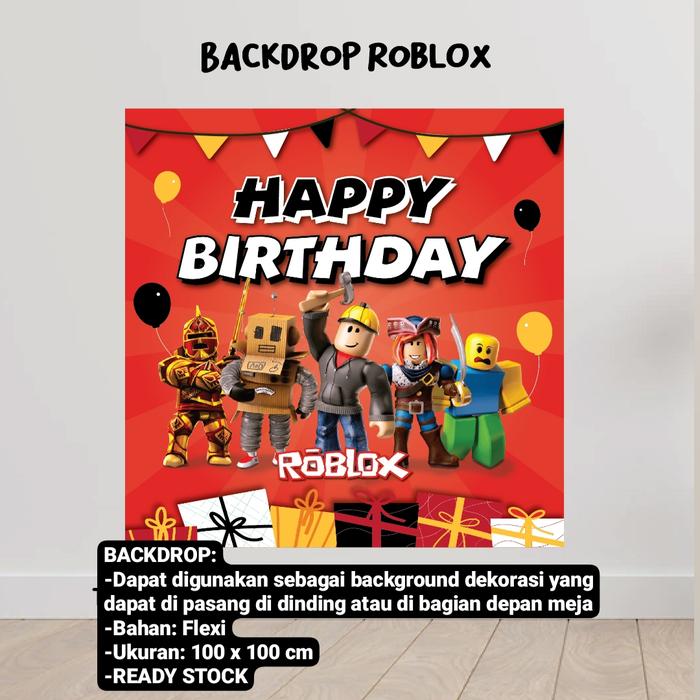 Gambar KARTU UNDANGAN ULTAH ROBLOX HBD HAPPY BIRTHDAY INVITATION ULANG TAHUN - BACKDROP dari Scarllet Party undefined Tokopedia