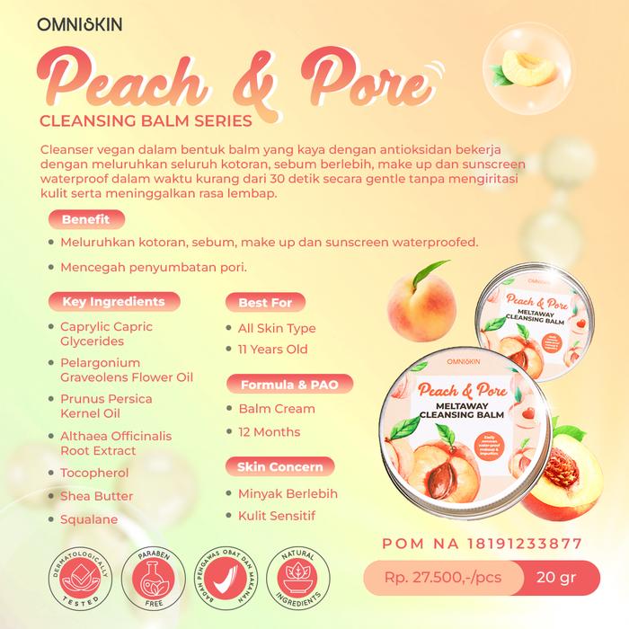 Gambar Peach and Pore Meltaway Cleansing Balm - 20GR dari OMNISKIN Kota Surabaya Tokopedia