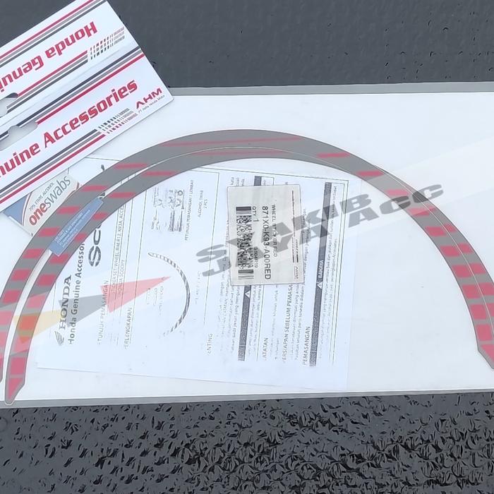 Gambar Sticker Velg Motor Honda Scoopy/Beat/Vario Ring 14/12 Original AHM - Red/Merah dari SYAKIB JAYA ACC undefined Tokopedia