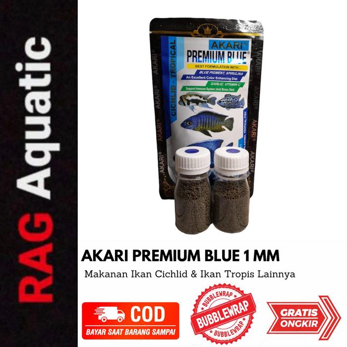 Gambar Pelet Akari Premium Blue Yellow Red Maxi 1mm Repack 25gr - BLUE dari RAG Aquatic undefined Tokopedia