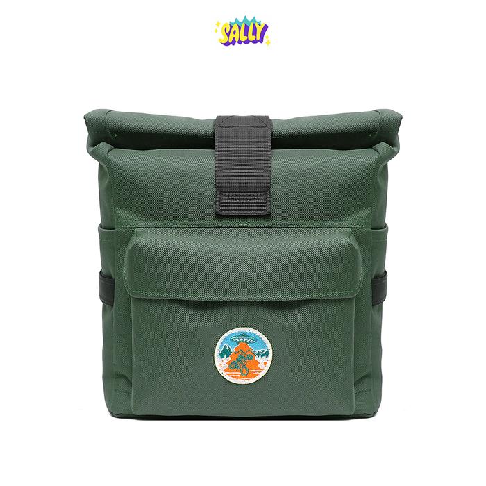Gambar SALLY BOWIE tas sepeda roll top sling / multi bike bag with raincover - Hijau dari mybagsally undefined Tokopedia