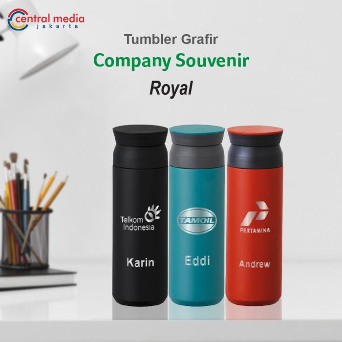 Gambar Tumbler Grafir Souvenir Perusahaan Custom + Gift Box Corporate Gift - TUMBLER ROYAL, Hitam dari Centralmediajakarta undefined Tokopedia