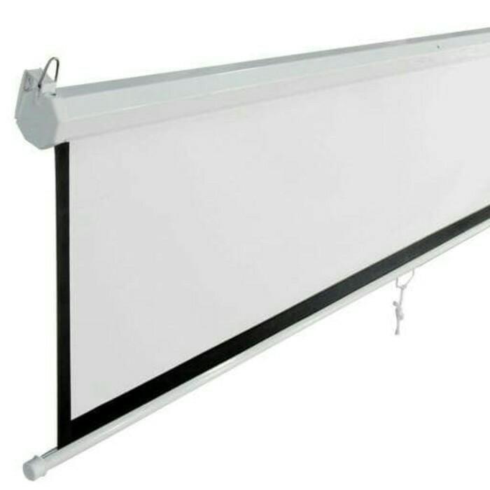 Gambar LAYAR PROJECTOR SCREEN PROJECTOR GANTUNG 70 84 96 Inch - Wall 84 Inch dari Karya Citra Computers Jualkom undefined Tokopedia