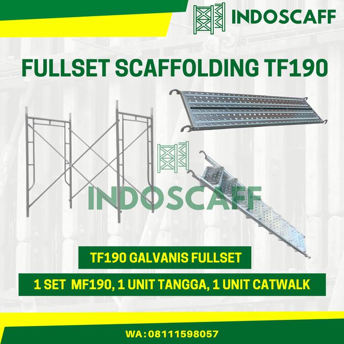 Gambar 1 Set Scaffolding Main Frame 190 + 1 unit Catwalk + 1 unit Tangga 190 - Galvanis dari Pusat Scaffolding Jabodetabek undefined 4 Tokopedia