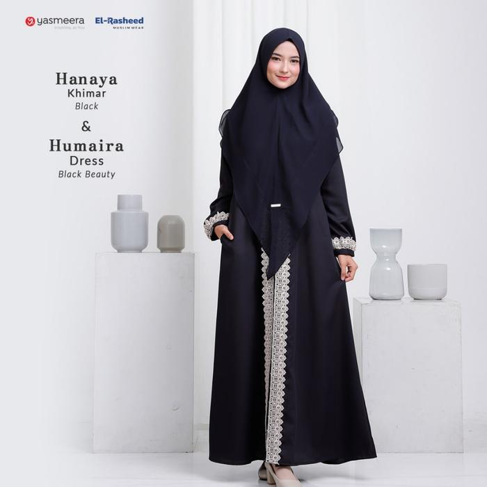 Gambar Gamis Humaira Yasmeera Dress Terbaru Untuk Umroh Warna Putih Hitam - Black Beauty, S dari Toko Gamis Hijab undefined Tokopedia