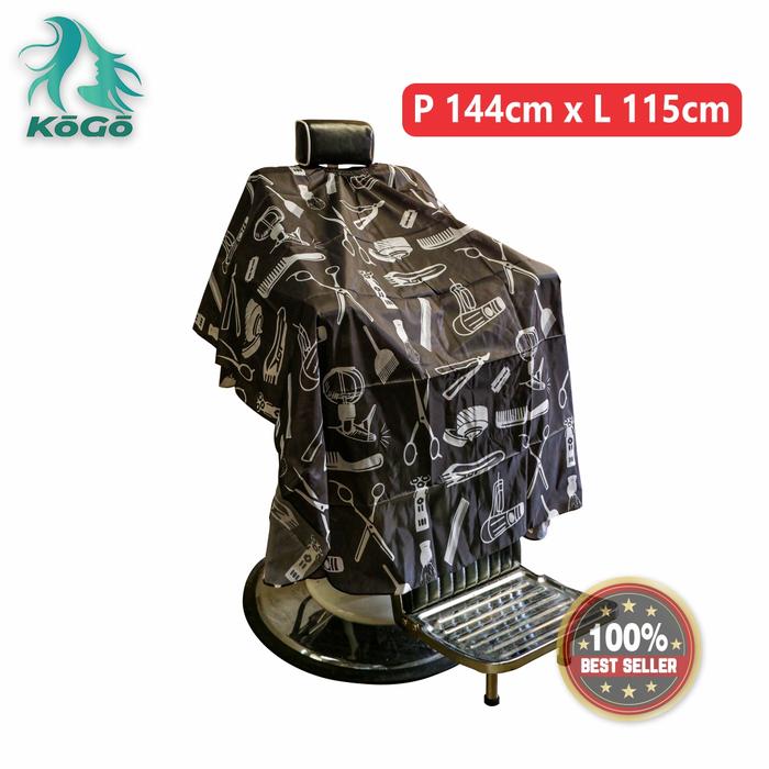 Gambar CAPE/ KEP / KAIN KIP CUKUR BARBER PANGKAS SALON MOTIF ALAT CUKUR HITAM dari KOGOTokopedia undefined Tokopedia