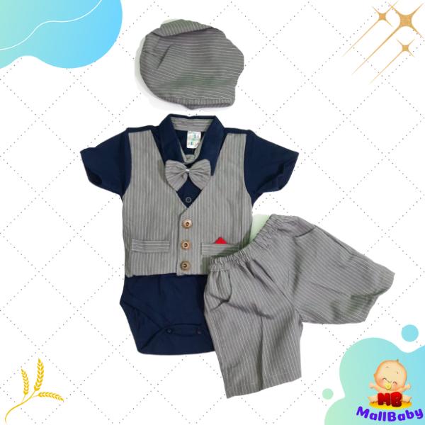 Gambar Baju Bayi Laki Laki 0 3 6 9 12 Bulan Setelan Jumper Tuxedo Bayi Joseph - Joseph Abu dari Mall-Baby undefined Tokopedia