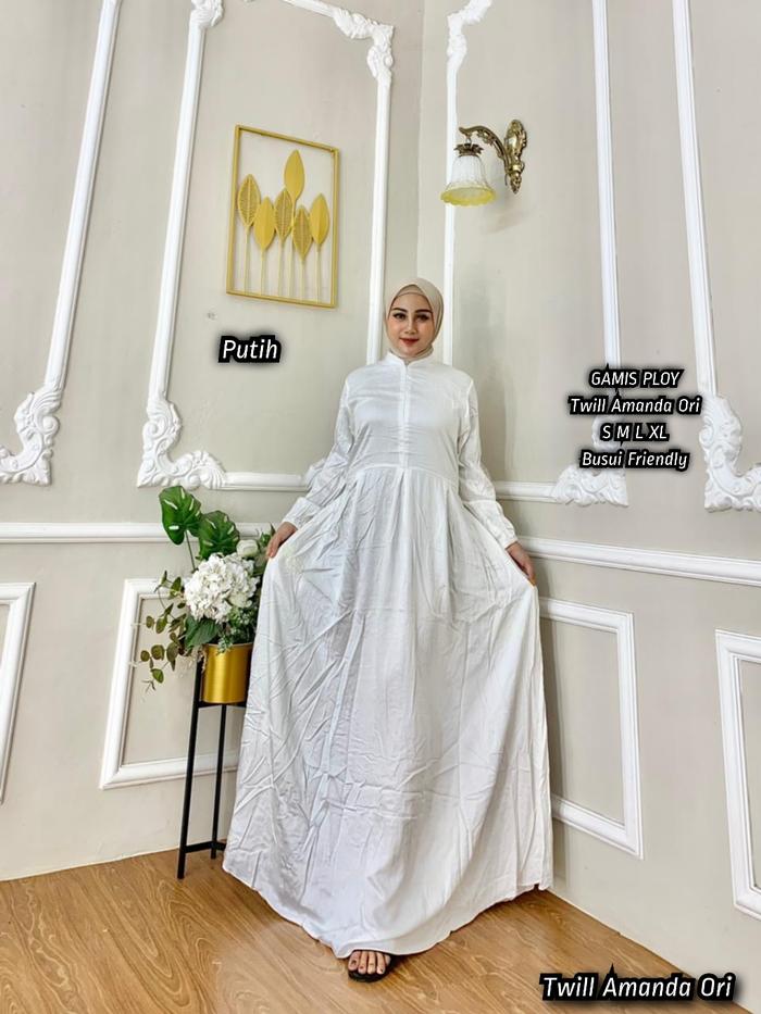 Gambar gamis twill polos warna terbaru termurah kualitas ok - Putih dari hdcollection123 undefined Tokopedia