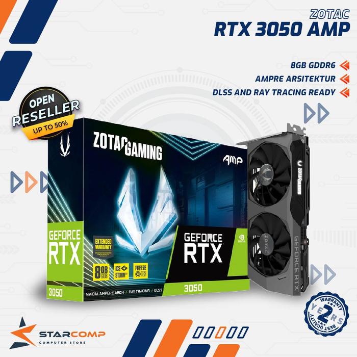 Gambar ZOTAC GeForce RTX 3050 AMP 8GB GDDR6 VGA RTX3050 DDR6 dari Starcomp Origin undefined Tokopedia