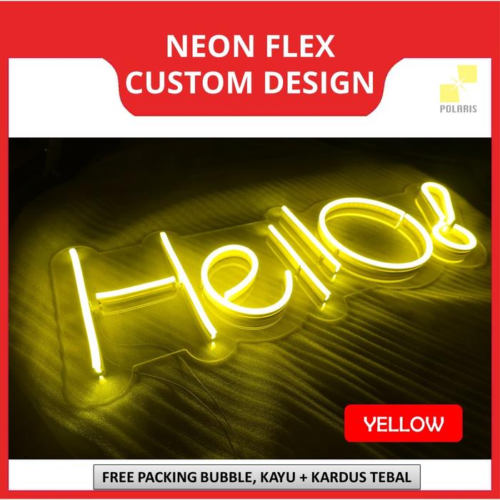 Gambar NEON FLEX LAMPU HIAS CUSTOM NAMA-NEON SIGN LAMPU CAFE CUSTOM TULISAN - Yellow, 1-4 Huruf dari Polaris Laser Surabaya undefined Tokopedia