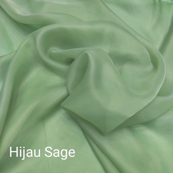Gambar Kain organza premium- bahan organza polos silk premium - Sage dari MutiaraTextile undefined Tokopedia