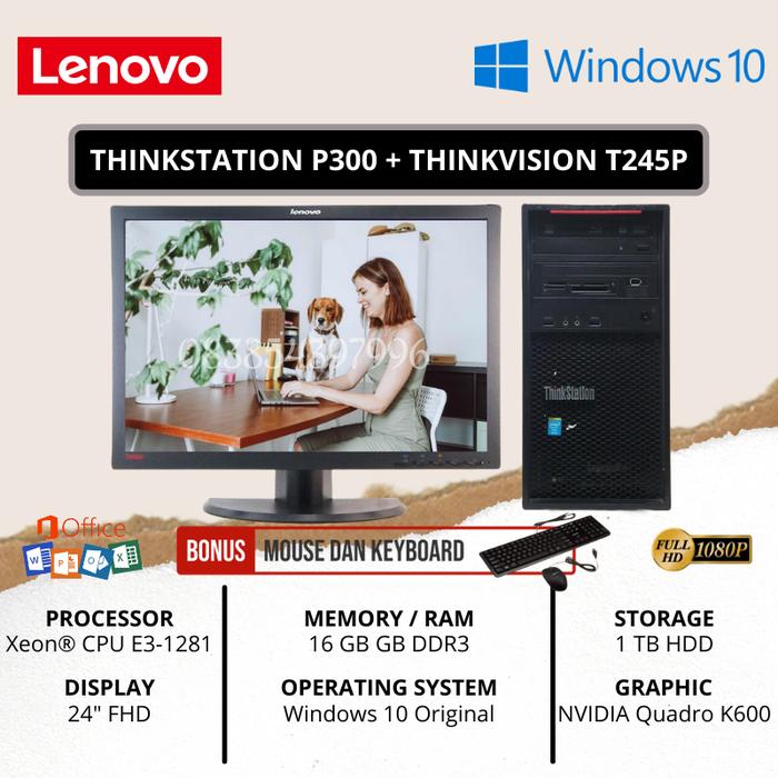Gambar PC 1 SET LENOVO THINKSTATION P300 XEON E3 16GB HDD 1TB WIN 10 ORI 24" - 8 GB dari Murahin Gadget undefined Tokopedia