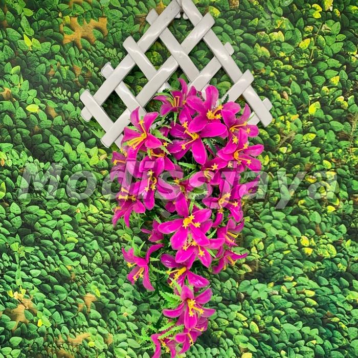 Gambar Paket Dekorasi Hiasan Dinding Pot Wajik Dan Bunga Kamboja Artificial - Ungu dari Modissjaya undefined Tokopedia