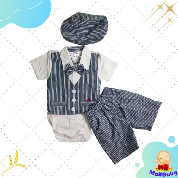 Gambar Baju Bayi Laki Laki 0 3 6 9 12 Bulan Setelan Jumper Tuxedo Bayi Philip - Biru (LE2) dari Mall-Baby undefined Tokopedia