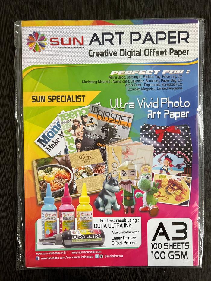Gambar Kertas Art Paper Sun Art Paper A3 (100 120 150 210 230 260 gsm) - 100gsm dari Adamo Store undefined Tokopedia