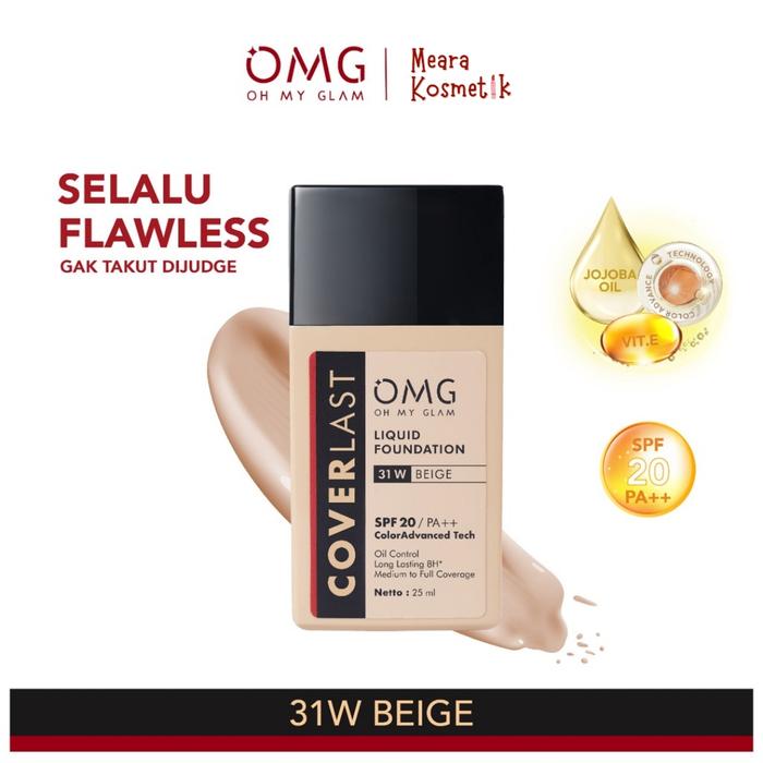 Gambar OMG Oh my Glam Coverlast Liquid Foundation - 31W BEIGE dari MearaKosmetik undefined Tokopedia