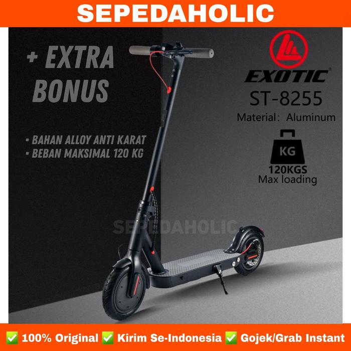 Gambar Scooter Skuter Listrik EXOTIC ST 8255 Electric Lipat Dewasa Anak - Black, + Extra Bonus dari Sepedaholic undefined Tokopedia