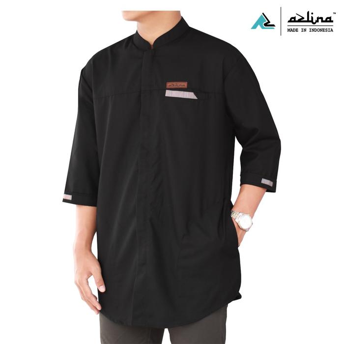 Gambar Baju Koko Pria Dewasa Model Kurta Bahan Katun Nitobo Adem Bisa COD - Hitam, M dari Kurta Premium Azlina undefined Tokopedia
