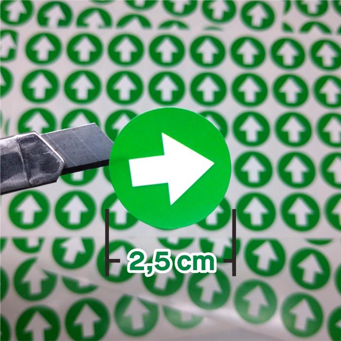 Gambar Sticker Vinyl Penunjuk Arah Panah Stiker Arrow 2,5 cm (40 pcs/ Sheet) - Hijau dari Derrick Charlton Shop undefined Tokopedia