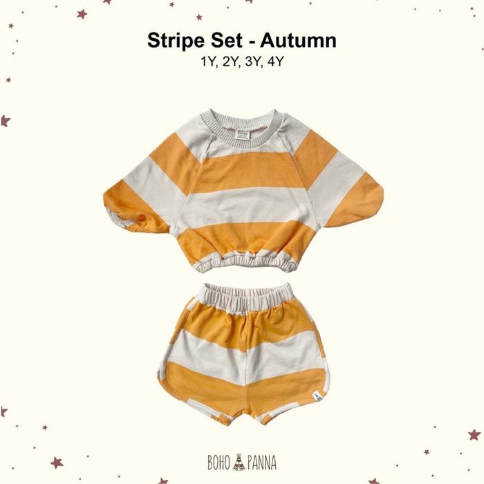 Gambar Bohopanna Stripe Set - Setelan Baju Anak Perempuan Motif Salur - Autumn, 1Y dari MelodiBabyShop undefined Tokopedia