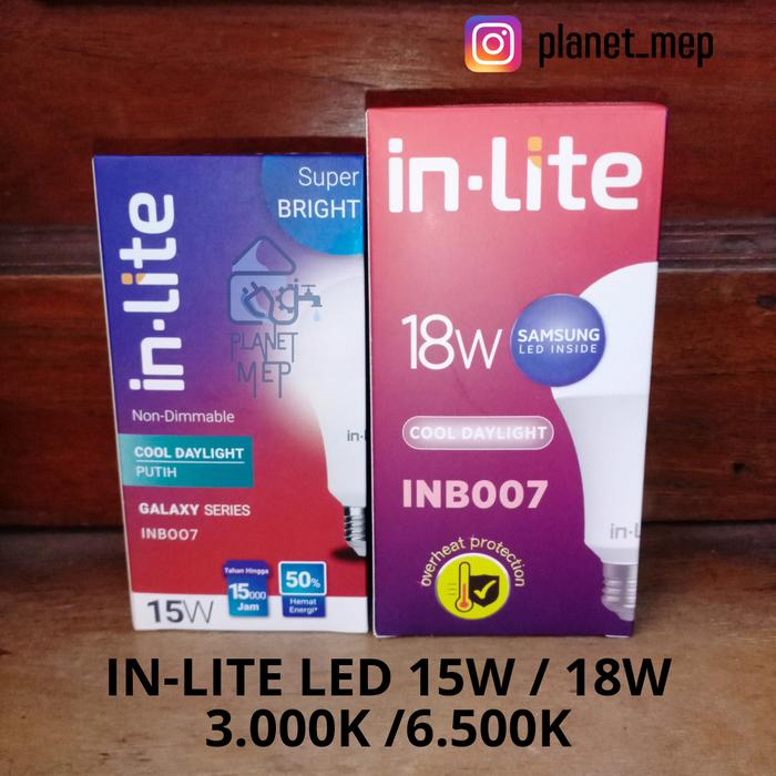 Gambar IN-LITE LED BULB 15W / 18W - Putih, 15 Watt dari Planet MEP undefined Tokopedia