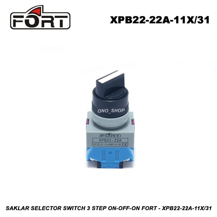 Jual Saklar Selector Switch 3 Step On-Off-On FORT - XPB22-22A-11X/31 ...